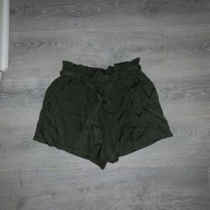 Green tie shorts